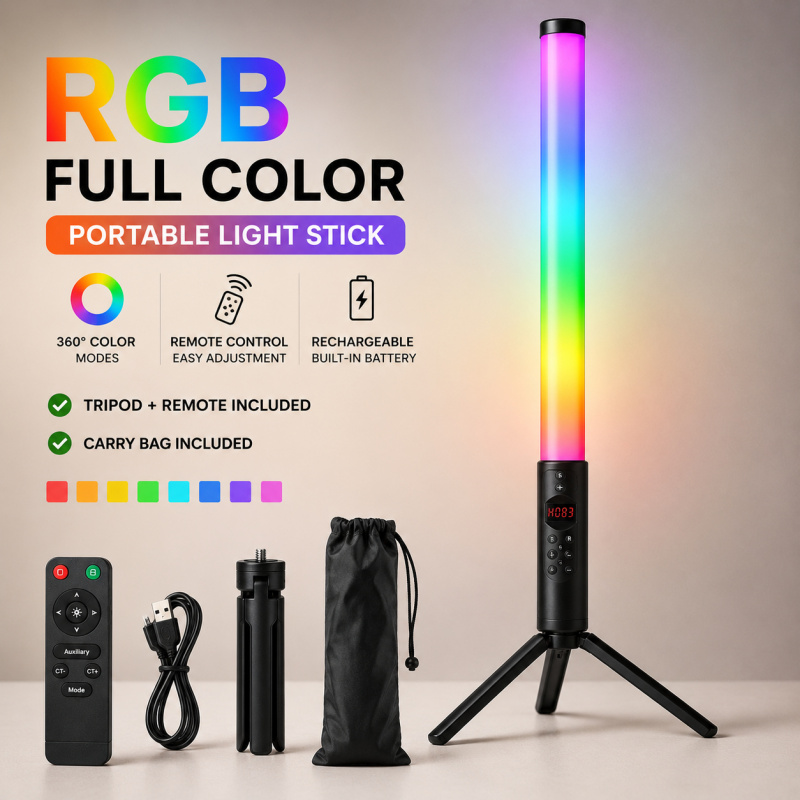 Przenośna lampa wideo RGB, prz – Photography Lighting Handheld recenzja i cena
